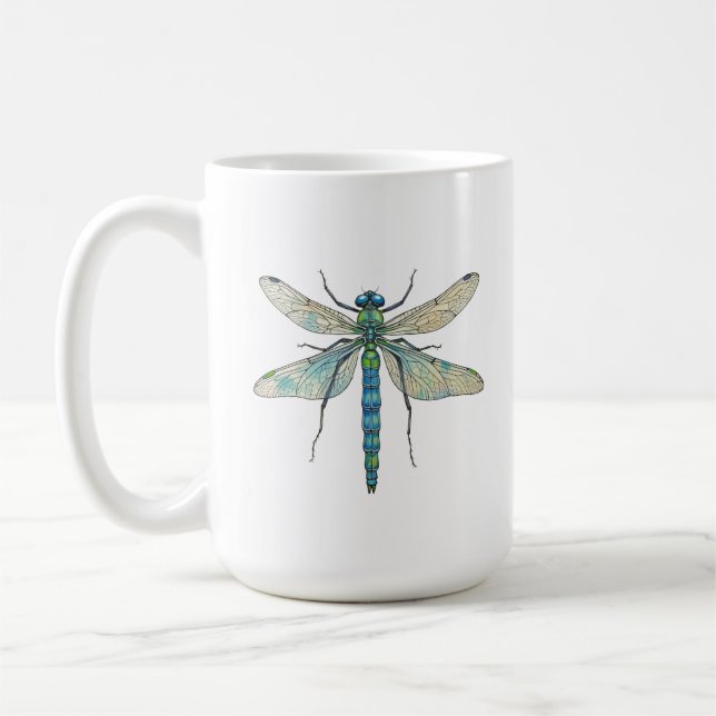 Caneca De Café Dragonfly friendship rare beautiful uplifting (Esquerda)