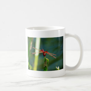 Caneca De Café Dragonfly Frontal Vermelha e Negra