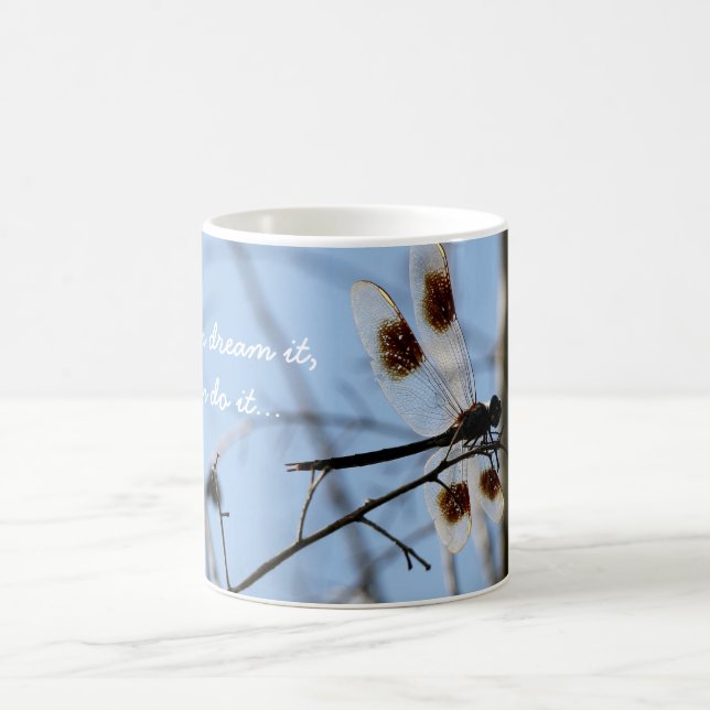 Caneca De Café Dragonfly Mug; se você pode sonhar você pode fazer (Centro)