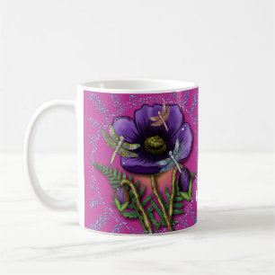 Caneca De Café Dragonfly púrpura