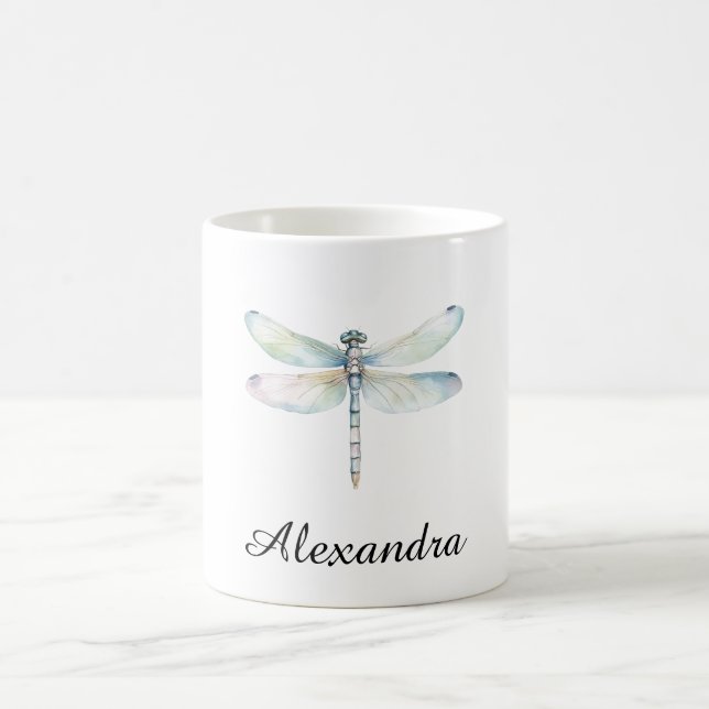 Caneca De Café Dragonfly Rosa Azul (Centro)