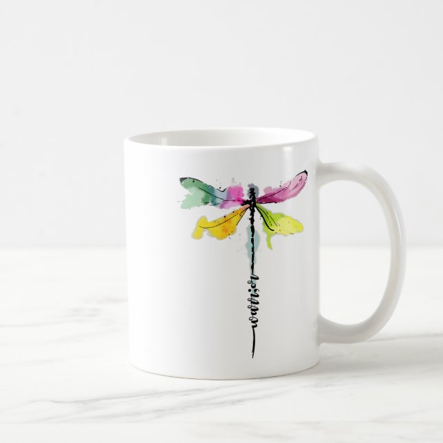 Caneca De Café Dragonfly Warrior Semicolon Prevenção Suicídio Awa (Direita)