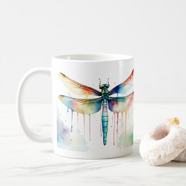 Caneca De Café Dragonfly Willife & Nature Water Color Set (Com Donut)