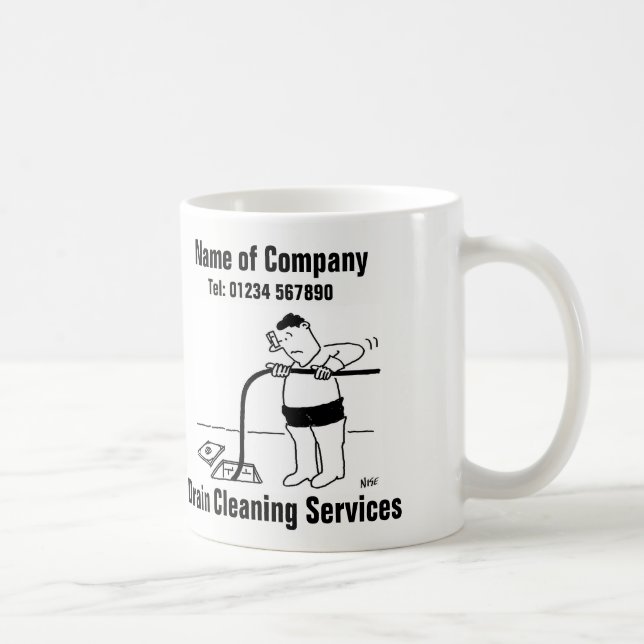 Caneca De Café Drain Clearing Services Cartoon Mug (Direita)