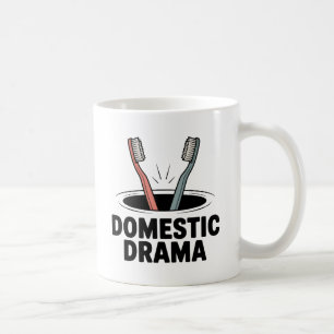 Caneca De Café Drama Doméstico Caos no Relacionamento com Humor