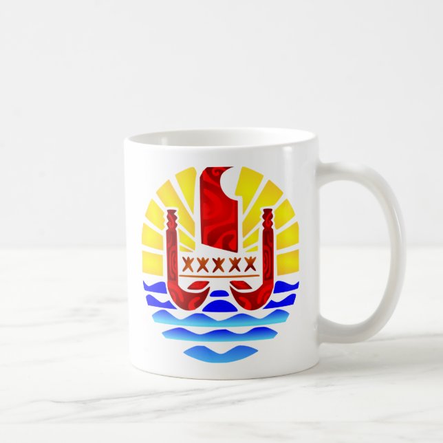 Caneca De Café Drapeau de la Polynésie française  (Direita)