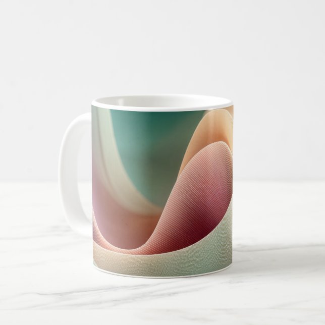 Caneca De Café Drapejamento Abstrato com Fluxo de Gradiente Paste (Frente Esquerda)