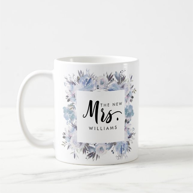 Caneca De Café Dream Blue Floral WEDDING (Esquerda)