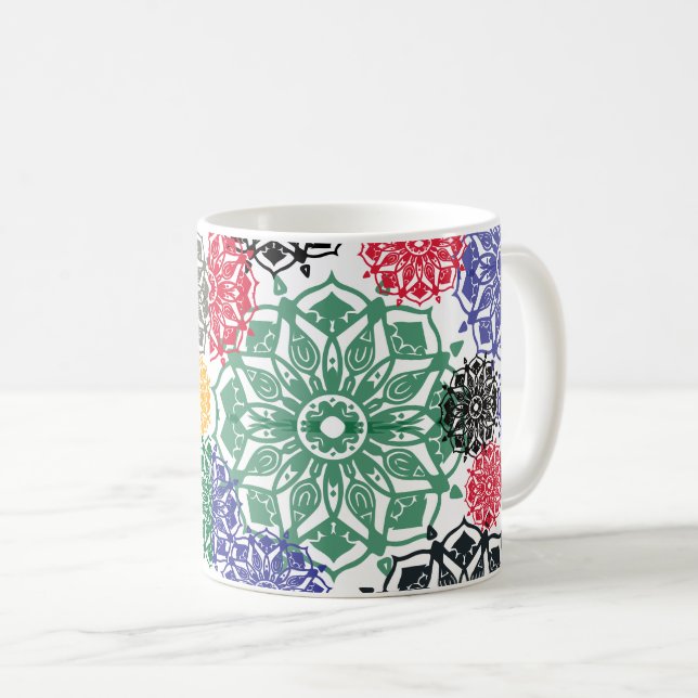 Caneca De Café Dream Flower Art Pattern (Frente Esquerda)
