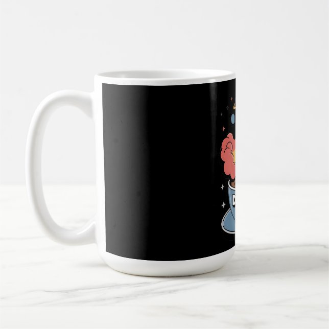 Caneca De Café Dream Fuel Graphic: Rocket Launching from Coffee  (Esquerda)