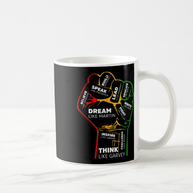 Caneca De Café Dream Think Speak Black History Month Forte (Direita)