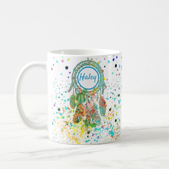 Caneca De Café Dreamcatcher splatter personalized  coffee mug (Esquerda)