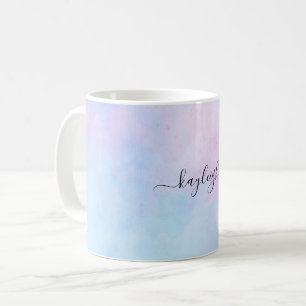 Caneca De Café Dreamcolor Watercolor Turquoise Azul Rosa