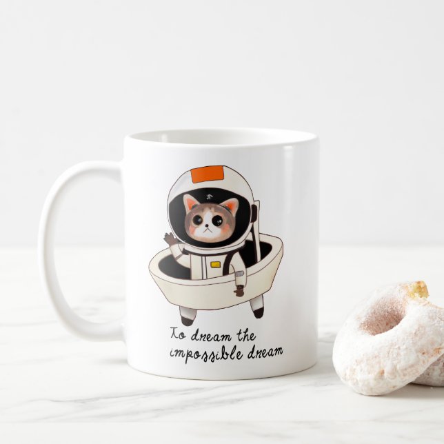 Caneca De Café Dreamy Astrocat (Com Donut)