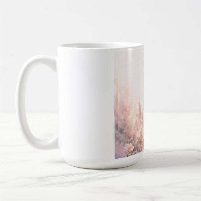 Caneca De Café Dreamy Floral Girl Aesthetic Coffee Mug – Cute  (Esquerda)