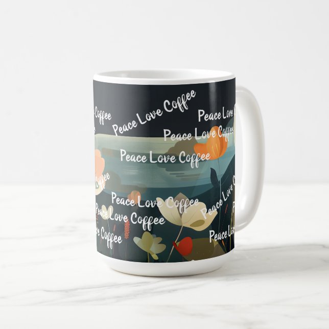 Caneca De Café Dreamy Floral Landscape 3 (Frente Esquerda)