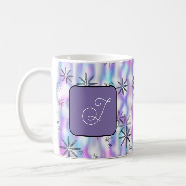 Caneca De Café Dreamy Starburst Waves Pattern Personalized (Esquerda)
