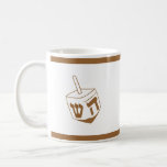 Caneca De Café Dreidel<br><div class="desc">Esta caneca elegante tem um Dreidel de bronze que você pode mudar a cor de Hanukkah ou qualquer ocasião.</div>