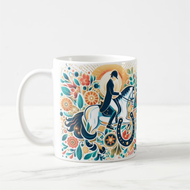 Caneca De Café Dressage Riding Rider Horse Mug (Esquerda)