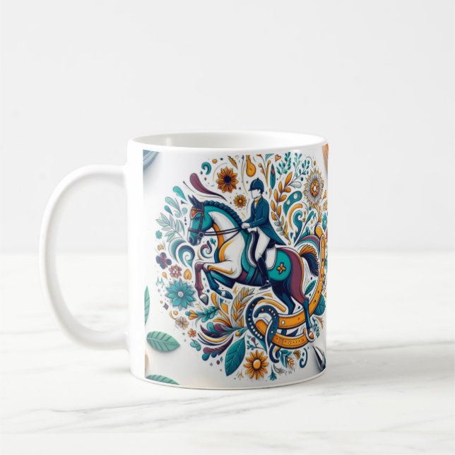 Caneca De Café Dressage Riding Rider Horse Mug (Esquerda)