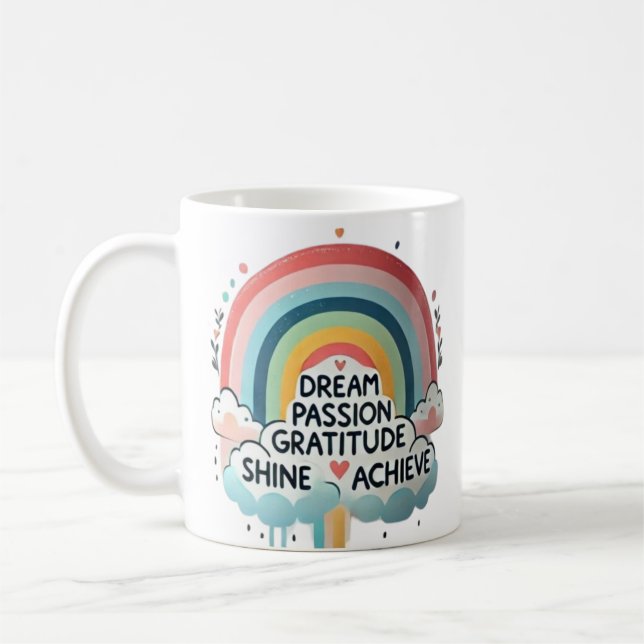 Caneca De Café Drew Big Rainbow & Cloud Themed Coffee Mug (Esquerda)