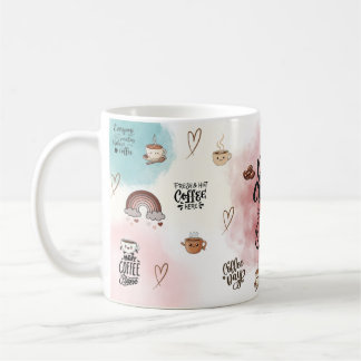Caneca De Café “Drink Coffee & Be Kind – Cute Aesthetic Pastel 