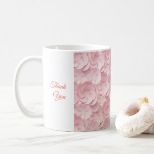 Caneca De Café Drinkware Floral Obrigado Mug Soft Pink Color