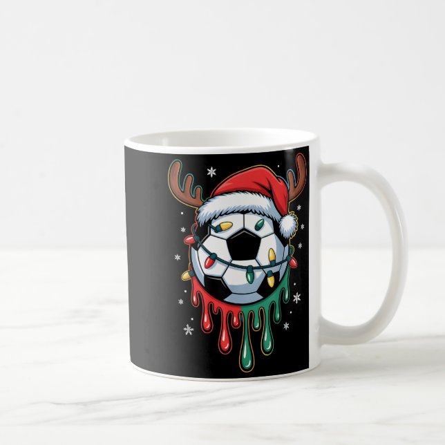 Caneca De Café Dripng Soccer Ball Christmas Santa Hat Holiday  (Direita)