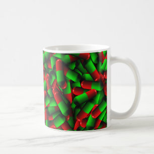 Caneca De Café drogas de pílulas verdes vermelhas