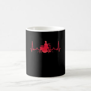 Caneca De Café Drum Drummer Heartbeat Engraçado Xmas Gift