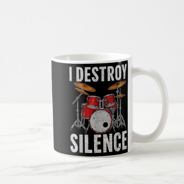 Caneca De Café Drum Percussionist Drummers I Destroy Silence Drum (Direita)
