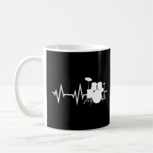 Caneca De Café Drum Player Heartbeat Drummers Drumming Graphic