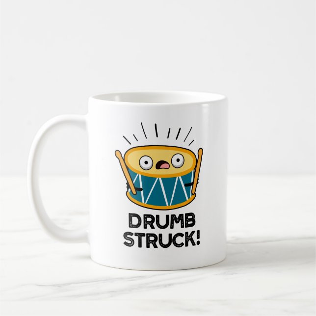 Caneca De Café Drumb Struck Funny Drummer Drum Pun (Esquerda)