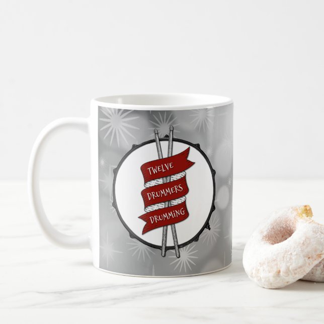 Caneca De Café Drummer Boy Christmas Snare Drum Holiday Musician (Com Donut)
