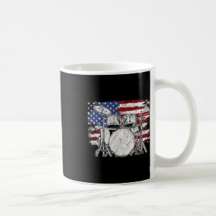 Caneca De Café Drummer Drum Set Drums U Flag American American 4t