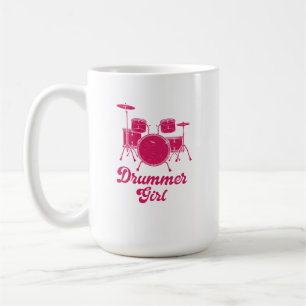 Caneca De Café Drummer Girl Presente do tambor