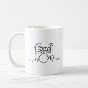 Caneca De Café Drummer Music Design Um Tambor De Linha