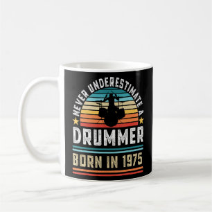 Caneca De Café Drummer nascer em 1975, 50º Aniversário da Bebida