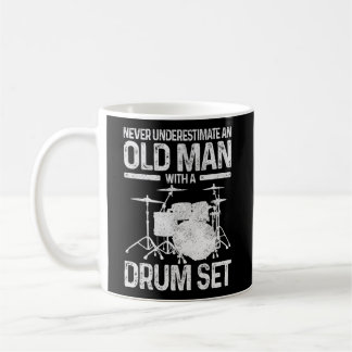 Caneca De Café Drummer Nunca Subestime Um Antigo Com Um Conjunto