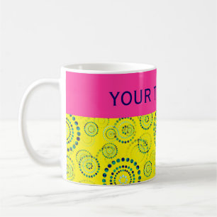 Caneca De Café Dts Circle Power Flowers II + seu backgr. & ideia
