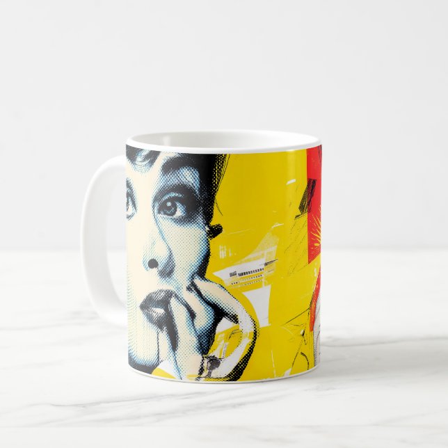 Caneca De Café Dual pop art portrait  (Frente Esquerda)