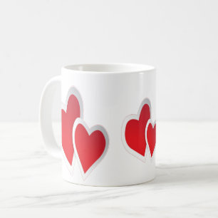 Caneca De Café Duas Artes Vermelhas