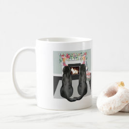 Caneca De Café Duas Cães Negras Labrador Cão Cena de Lareira de N