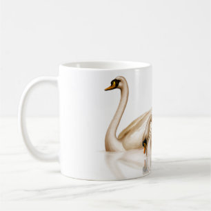 Caneca De Café Duas cisnes douradas de Bronz