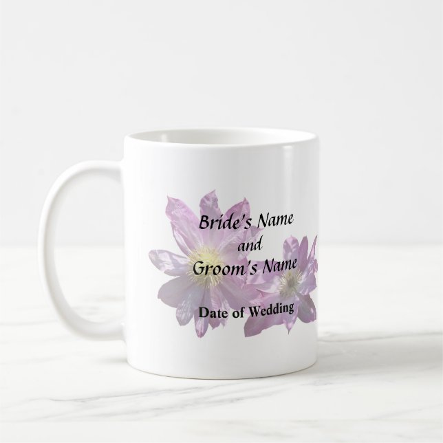 Caneca De Café Duas Clematites Rosa (Esquerda)