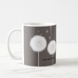Caneca De Café Duas Dandelions Taupe Café Rústico Chá