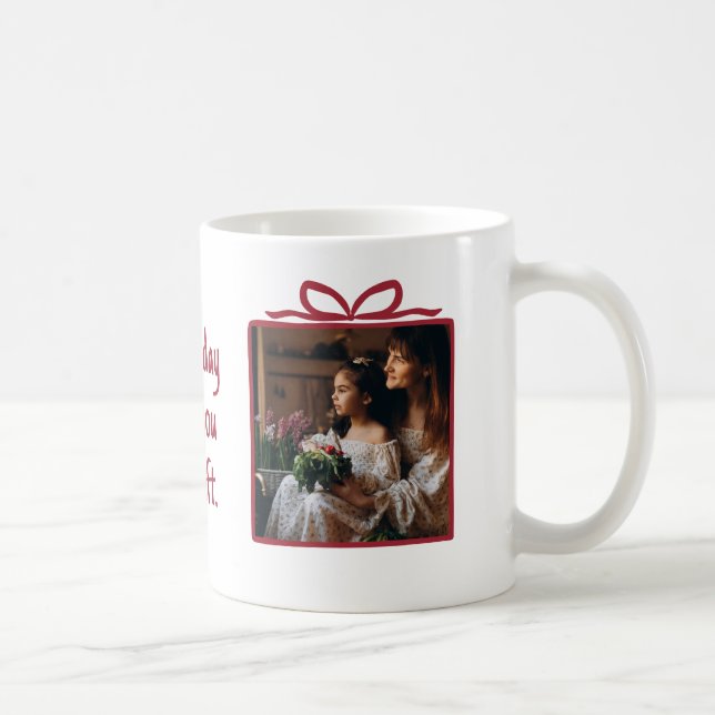 Caneca De Café Duas Fotos Quadro de Caixa de Presente Vermelha e  (Direita)
