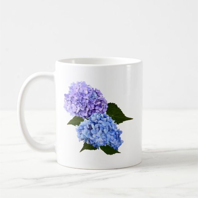 Caneca De Café Duas Lavandas Hydrangea e Azul (Esquerda)