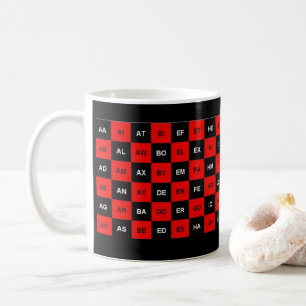 Caneca De Café duas letras - vermelho e preto - versão dos EUA