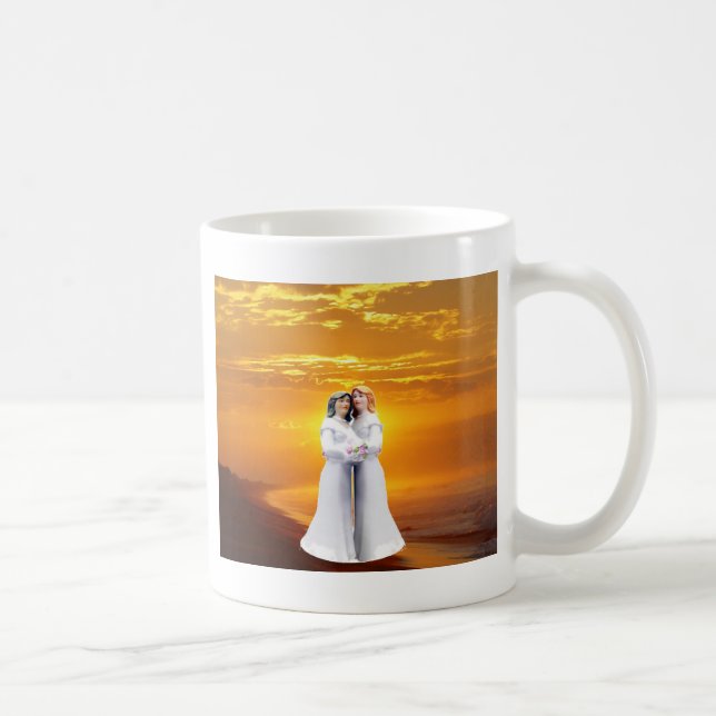 Caneca De Café Duas noivas no por do sol (Direita)